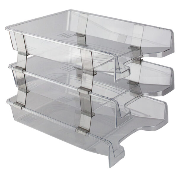 Tavite plastic suprapozabile fixe 3/set cu distantier Ark - transparent