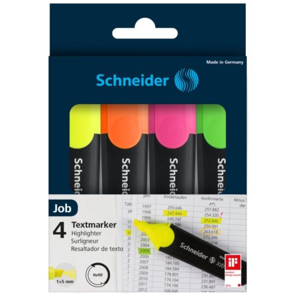 Textmarker 4 culori/set Schneider Job