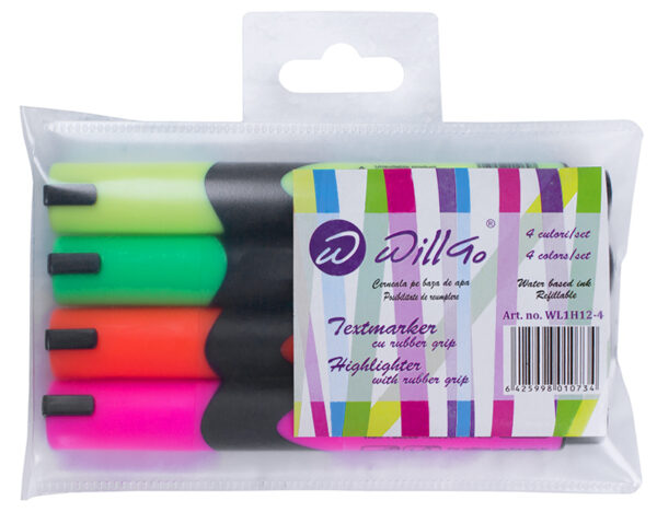 Textmarker 4 culori/set Willgo