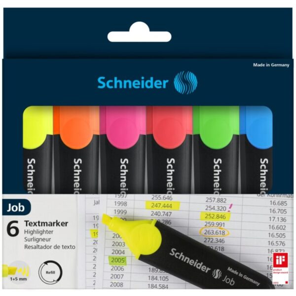 Textmarker 6 culori/set SCHNEIDER Job