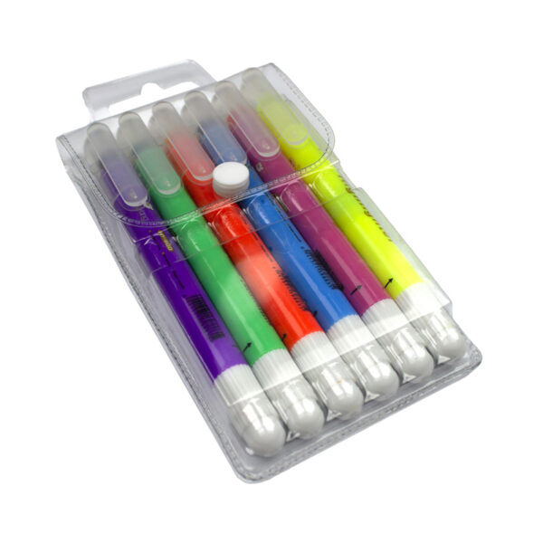 Textmarker solid,tip creion 6 culori/set No. HY-200