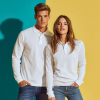 Tricou personalizat Polo cu mânecă lungă, model unisex, ideal pentru branding și personalizare logo, prezentat pe fundal alb