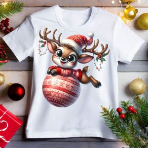 Tricou personalizat de Crăciun "Renul Zglobiu"
