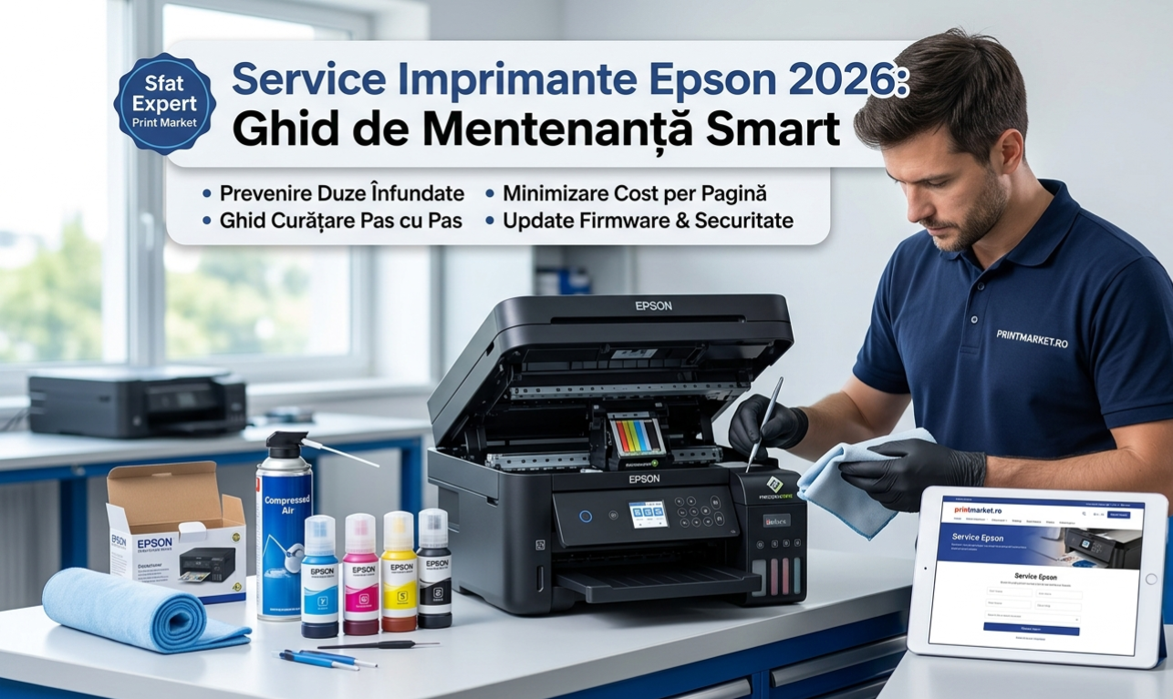 tehnician printmarket efectueaza service imprimante epson ecotank mentenanta cap de printare
